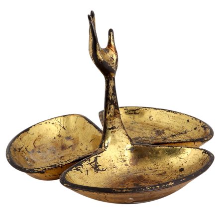 Brass Hand Triple Serving Bowl Set