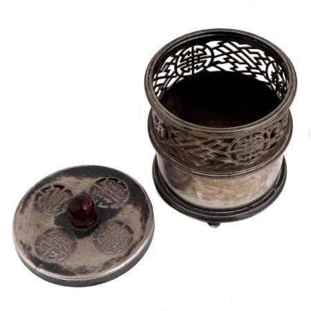 Brass Vintage Incense Holder With Three Legs From Shanghai