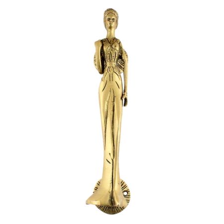 Lady Classical Sculpture Brass Door Handle
