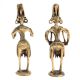 Brass Tribal Musical Couple Statue In Pair