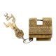 Golden Brass Contemporary Style Lock With Keys In Pair