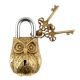 Decorative Owl Padlock With Lock And Skeleton Keys