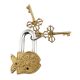 Golden Fish Lock With Skeleton Key In Pair