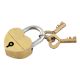 Brass Heart Shaped Lock With Keys In Pair