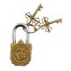 Brass Engraving Ganesha Idol Sculpture Pad Lock With Keys in Pair