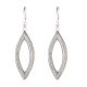 Shimmery Oval  Drop 92.5 Sterling Silver Dangle Earrings