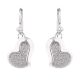 Shimmery Heart Shape Pendant 92.5 Sterling Single Earrings