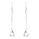 92.5 Sterling silver Heart Charm Chain Drop Earrings
