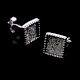 92.5 Sterling Silver Square Cluster Stud Earrings