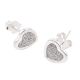 Heart Shimmer Charm Border 92.5 Sterling Silver Stud Earrings