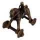 Highly Decorative Brass Rider On Horse With Wheels Temple Toy