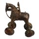 Brass Rider On Horse On Wheels Temple Figure