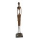 Brass  Statue Of Elongated Tall African Tribesman Figurine