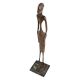 Brass  Statue Of Elongated Tall African Tribesman Figurine