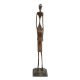 Brass  Statue Of Elongated Tall African Tribesman Figurine