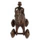 Brass Temple Statue Of Rider On Horse With Wheels