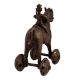 Brass Temple Statue Of Rider On Horse With Wheels