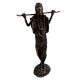 Brass African Farmer Statue standing with stick