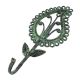Tribal Brass Parsley And Leaves Single Wall Hook With Patina