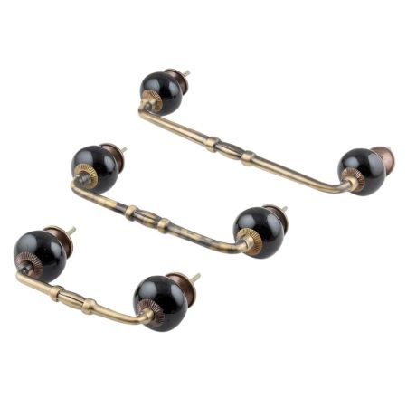 Black Round Ceramic Bridge Handles