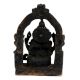 Black Brass Sitting Ganesha Statue With Prabhavali