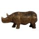 Golden Brass Wild Rhinoceros Statue