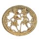 Round Brass Dhokra Wall Art Man With Trumpet Dancing Lady