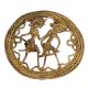 Brass Dhokra Dancing Couple With Round Decorative Border