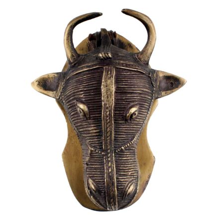 Black Brass Ox Bull Head Door Knocker On a Base Plate