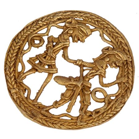 Round Brass Dhokra Art Tribal Folk Dancers
