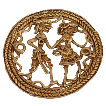 Brass Dhokra Art Rectangle Wall Hanging