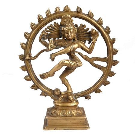 Golden Brass Shiva Statue King Of Dance Gift And Decoration