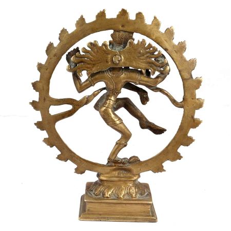 Golden Brass Shiva Statue King Of Dance Gift And Decoration