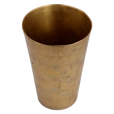 Handcrafted Brass Segmented Design Punjabi Lassi Glass Cup