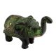 Brass Elephant Statue Carved With Detailed Engravings In Patina Finish