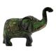 Brass Elephant Statue Carved With Detailed Engravings In Patina Finish