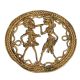 Brass Dhokra Round Wall Hanging Tribal Couple With Rope Design Border