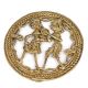 Handmade Brass Tribal Couple Round Wall Art With Tribal Design