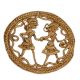 Brass Rural Dancing Couple Round Wall Art