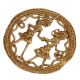 Brass Rural Dancing Couple Round Wall Art