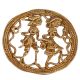 Round Brass Wall Art Tribal Couple In Traditional Outfit