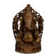 Old Brass Sitting Ganesha Idol With Prabhavali Worship Statue