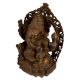 Old Brass Sitting Ganesha Idol With Prabhavali Worship Statue
