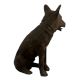 Hand Made Sitting Dog Statue With Lovely Fur Gifting Statue