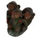 Brass Three Monkey Sitting Together Statue