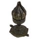 Black Brass Ganpati Carved Lotus Flower Rotating Candle Holder