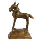Tribal Golden Brass Standing Horse Statue