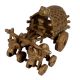 Carved Design Brass Bullock Cart DÃ©cor Showpiece