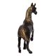 Brass Galloping Horse Statue In Black Finish