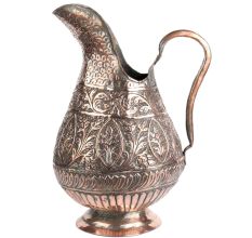 Copper Jug With Islamic Carved Floral Design